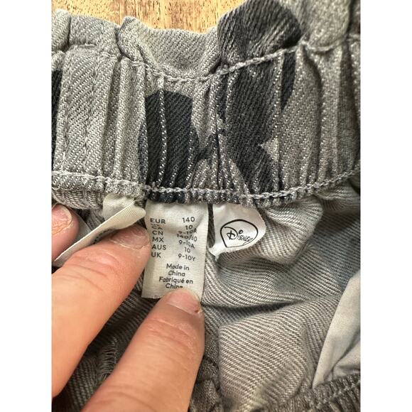H&M Kids' Gray Mickey Mouse Print Relaxed Fit Denim Jeans Size 10 - Picture 4 of 5